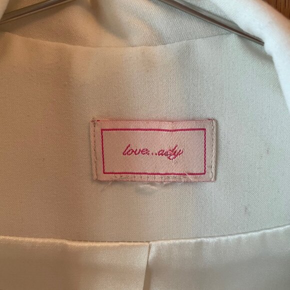 White 3/4 Sleeve Open-Front Blazer, Size XS - Picture 2 of 5